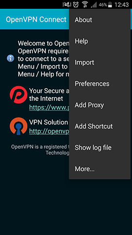 Android Guide install Open VPN Connect app