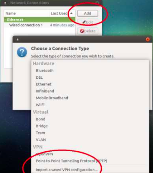 Linux Guide import vpn configuration